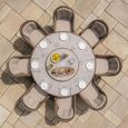 Winchester Round Garden Dining Set - 8 Seater - 180cm - Lazy Susan - Ceramic Top - Natural Rattan