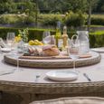 Winchester Round Garden Dining Set - 8 Seater - 180cm - Lazy Susan - Ceramic Top - Natural Rattan