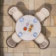 Winchester Round Garden Dining Set - 4 Seater - 120cm - Ceramic Top - Natural Rattan