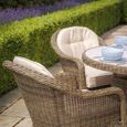 Winchester Round Garden Dining Set - 4 Seater - 120cm - Ceramic Top - Natural Rattan