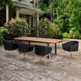 Tuscany Garden Extending Dining Set - 6-12 Seater - 180cm-240cm - Teak Wood - 8 Eden Night Chairs