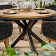 Tuscany Garden Dining Set - 4 Seater - 120cm - Round - Teak Wood - 4 Eden Night Chairs