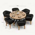 Tuscany Garden Dining Set - 6 Seater - 150cm - Round - Teak Wood - 6 Eden Night Chairs