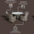 Paris Garden Dining Set - 6 Seater - 140cm - Round - Grey - Rattan - 6 Imperial Chairs