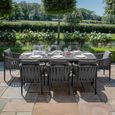 Milan Garden Dining Set - 8 Seater - 220cm - Charcoal
