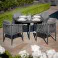 Milan Round Garden Dining Set - 4 Seater - 120cm - Charcoal