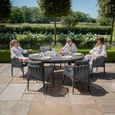 Milan Oval Garden Dining Set - 6 Seater - 120cm - Charcoal