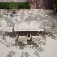Porto Dining Set - 6 Seater - 160cm - 6 Stacking Chairs - Champagne Metal