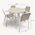 Porto Dining Set - 4 Seater - 100cm - Round - 4 Stacking Chairs - Champagne Metal
