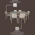 Porto Dining Set - 6 Seater - 160cm - 6 Stacking Chairs - Champagne Metal