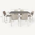Porto Dining Set - 6 Seater - 160cm - 6 Stacking Chairs - Champagne Metal