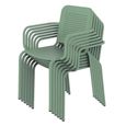 Porto Dining Set - 6 Seater - 160cm - 6 Stacking Chairs - Olive Green Metal