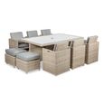 Wentworth Garden Cube Dining Set - 10 Seater - Beige - Rattan