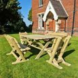 Churnet Valley Ashcombe Redwood Garden Table Set with 2 Chairs and 2 Benches