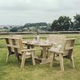 Churnet Valley Ergo Redwood Garden Table Set with 2 Chairs and 2 Benches