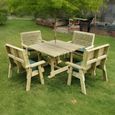 Churnet Valley Ergo Redwood Square Garden Table Set with 4 Benches
