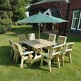 Churnet Valley Ergo Redwood Square Garden Table Set with 8 Chairs