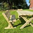 Churnet Valley Ashcombe Redwood Garden Table Set with 2 Chairs and 2 Benches