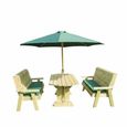 Churnet Valley Ergo Redwood Garden Table Set with 2 Benches