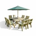 Churnet Valley Ergo Redwood Square Garden Table Set with 8 Chairs