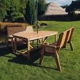 Churnet Valley Redwood Garden Table Set with 2 Seater Benches