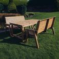 Churnet Valley Redwood Garden Table Set with 3 Seater Benches