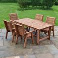 Churnet Valley Redwood Garden Table Set with 5 Chairs