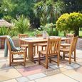 Redcliffe Garden Dining Set - 6 Seater - 165cm - Acacia Wood - 6 Broadfield Side Dining Chair