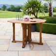 Redcliffe Garden Octagon Dining Set - 4 Seater - 120cm - Gateleg - Acacia Wood - 4 Broadfield Dining Armchair