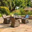 Arlington Round Dining Set - 4 Seater - 120cm - Luxury Rattan - 4 Chairs