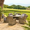 Arlington Round Dining Set - 6 Seater - 150cm - Luxury Rattan - 6 Chairs