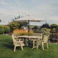 Clover Garden Dining Set - 6 Seater - 212cm - Natural Timber Wood
