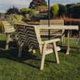Clover Garden Dining Set - 6 Seater - 212cm - Natural Timber Wood