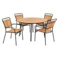 Cleveland Round Garden Dining Set - 4 Seater - 130cm - Teak Wood