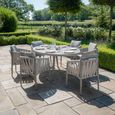 Milan Oval Garden Dining Set - 6 Seater - 120cm - Cool Linen