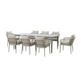 Monaco Garden Dining Set - 8 Seater - 220cm - Cool Linen
