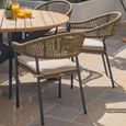 New Bali Round Garden Dining Set - 6 Seater - 140cm - Sandstone
