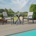 New York Round Garden Bistro Set - 2 Seater - Dove Grey