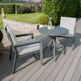 New York Round Garden Bistro Set - 2 Seater - Dove Grey