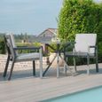 New York Round Garden Bistro Set - 2 Seater - Dove Grey