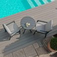 New York Round Garden Bistro Set - 2 Seater - Dove Grey