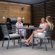 Vancouver Garden Dining Set - 4 Seater - Square - 90cm - Dove Grey
