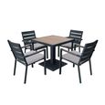 Vancouver Garden Dining Set - 4 Seater - Square - 90cm - Dove Grey