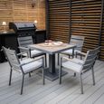 Vancouver Garden Dining Set - 4 Seater - Square - 90cm - Dove Grey