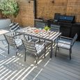 Vancouver Garden Dining Set - 6 Seater - 182cm - Dove Grey