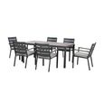 Vancouver Garden Dining Set - 6 Seater - 182cm - Dove Grey