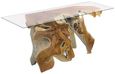 Teak Root & Glass Console Table - Small