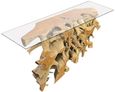 Teak Root & Glass Console Table - Large