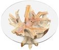 Lombok Teak Root & Glass Dining Table - Round - 4 Seater - 120cm