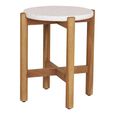 Terracina Round Garden Side Table - White Concrete Top